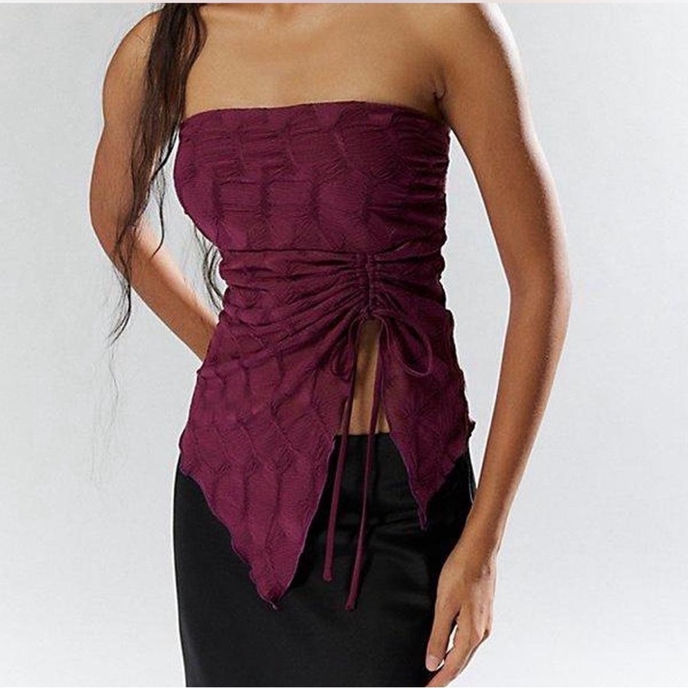 Urban Outfitters Burgundy Strapless Top